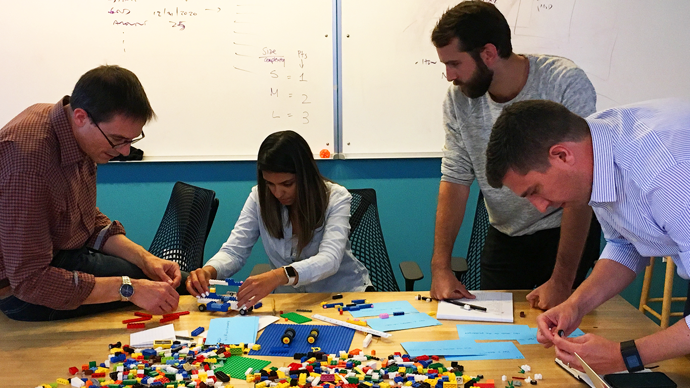 PUSH team in agile lego game